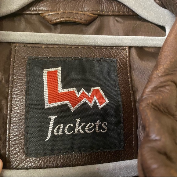 LM Jackets 2X Men’s Distressed Brown Leather Bomber Aviator Coat NWT - Picture 6 of 14